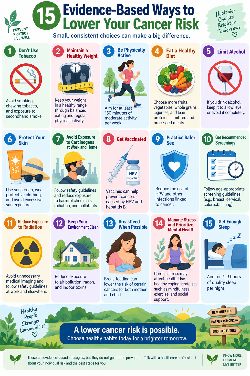 15 evidence-based ways to lower your cancer risk