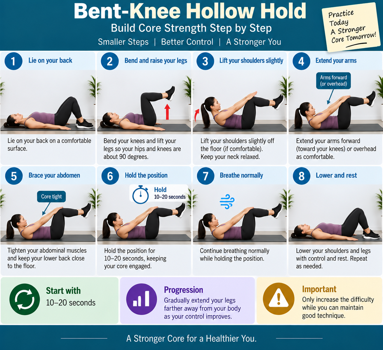 how to do Bent-Knee Hollow Hold