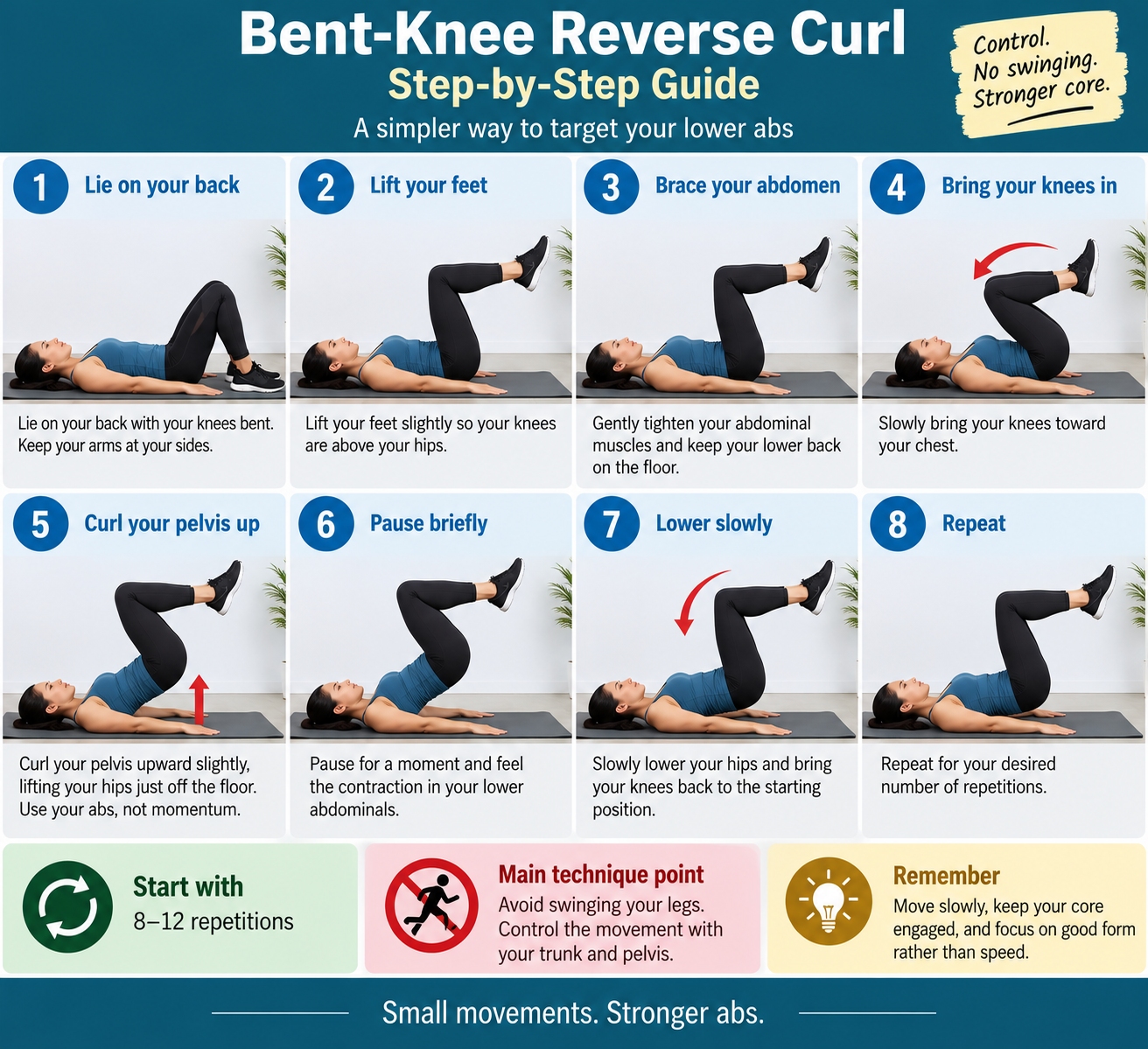 how to do Bent-Knee Reverse Curl