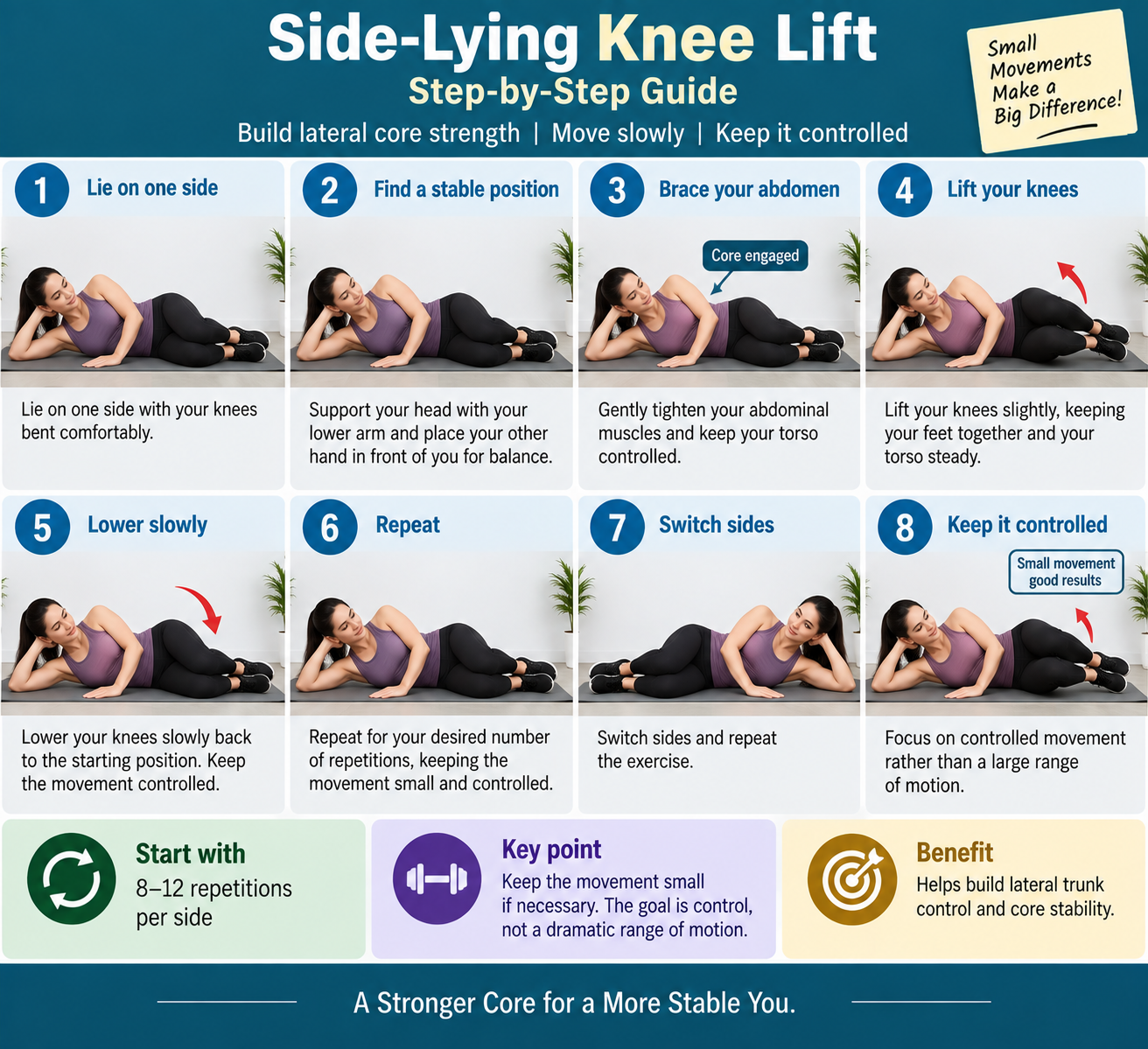 how to do Side-Lying Knee Lift