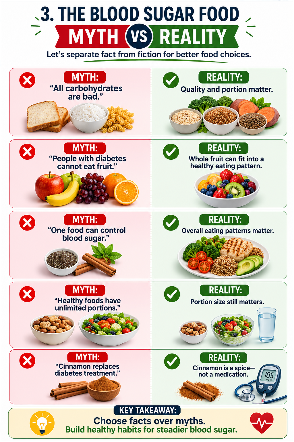 Blood sugar food myths and facts about carbohydrates fruit portions and cinnamon