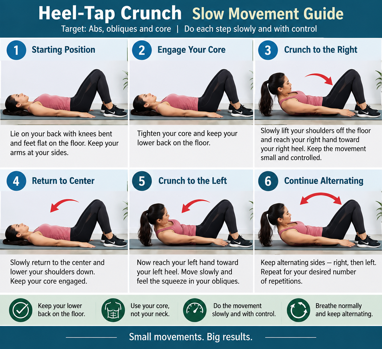 1. Heel-Tap Crunch