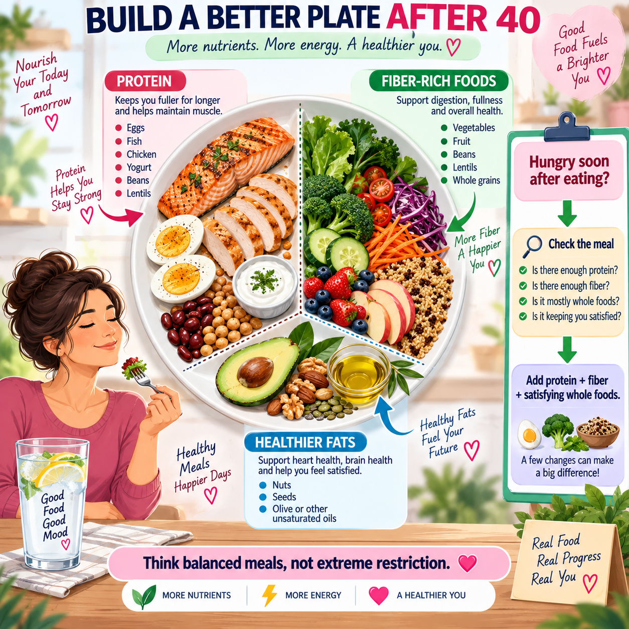 Balanced protein and fiber meal guide for healthy weight loss after 40