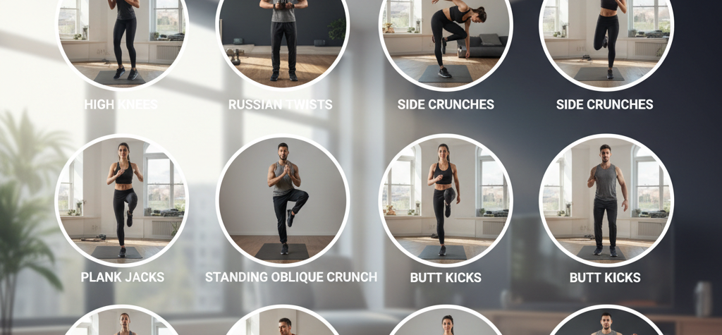 standing exercises to lose belly fat at home