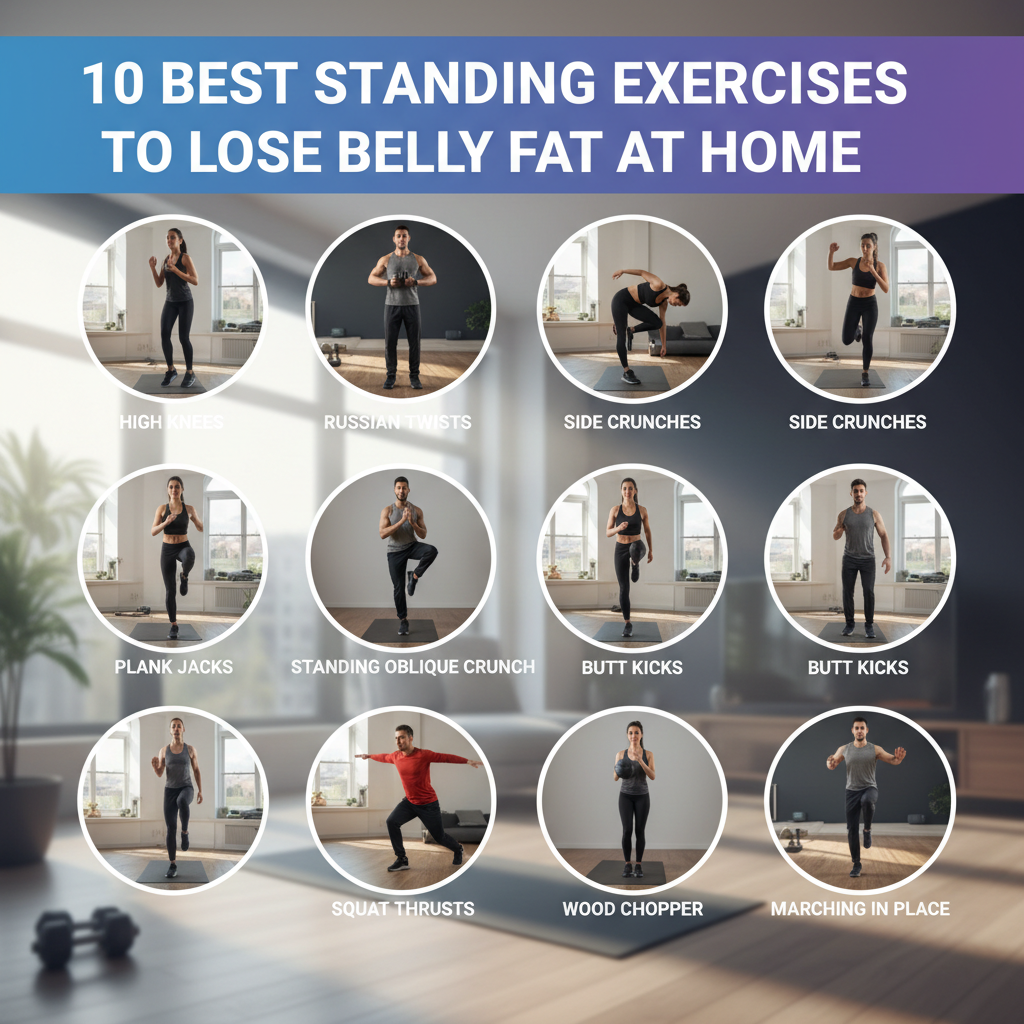standing exercises to lose belly fat at home