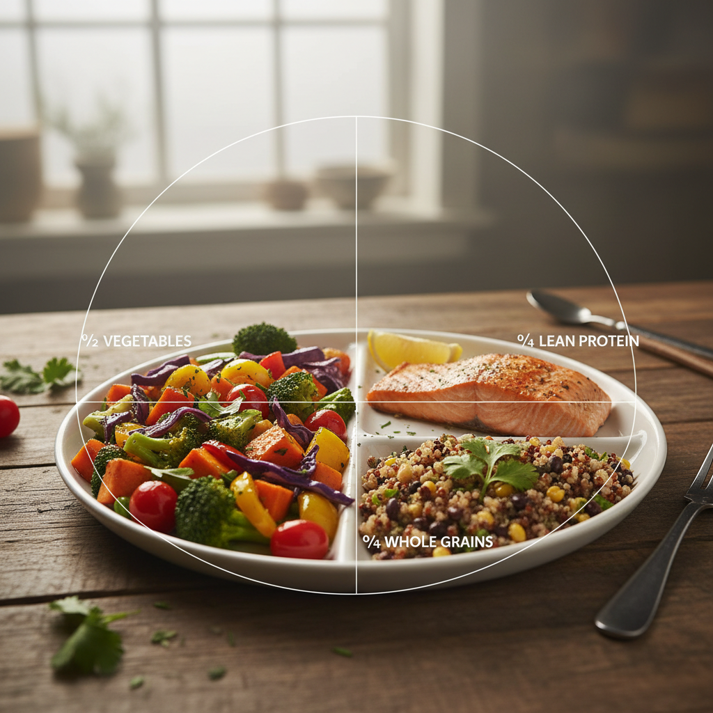Balanced healthy eating plate for beginners