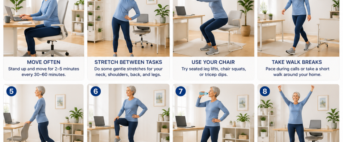 easy ways to stay active while working from home