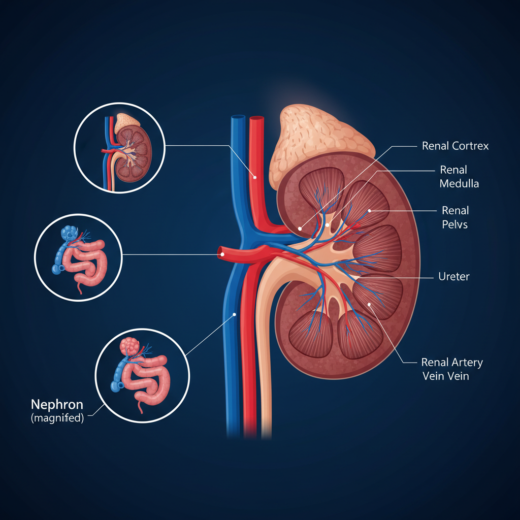 Kidney anatomy illustration