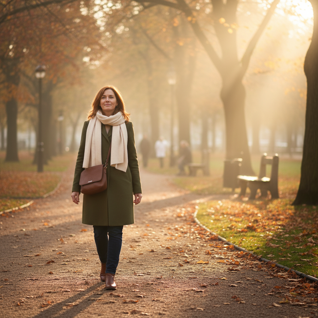 Adult walking outdoors or in a park